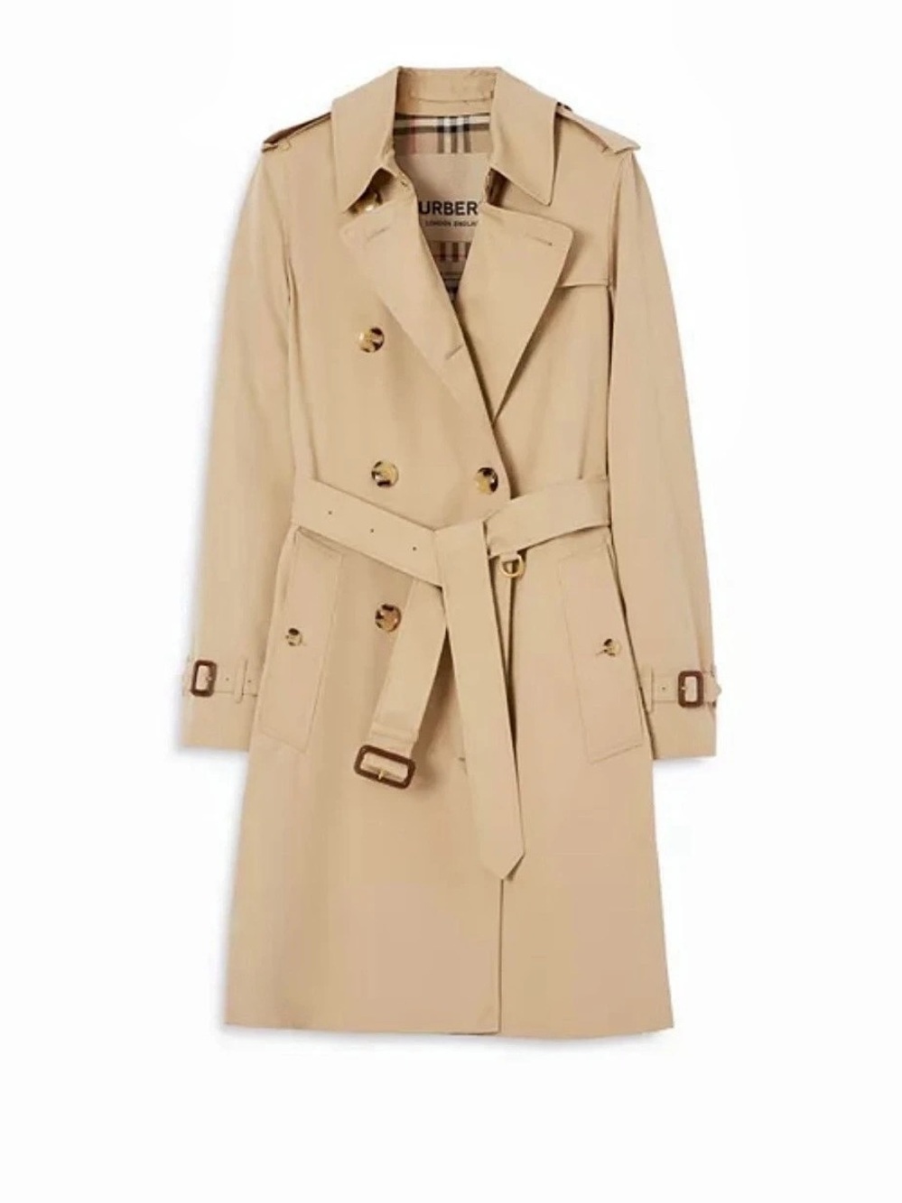 Burberry Kensington Heritage Mid Length Trench Coat Beige size 4